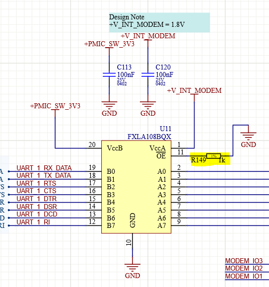 Figure 5  Resistor on the enable pin allowing isolation of this bus